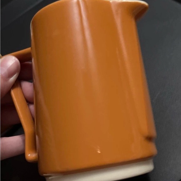 Vintage Homer Laughlin Butterscotch Orange Coffee Pot & Creamer Set MCM - Picture 8 of 13